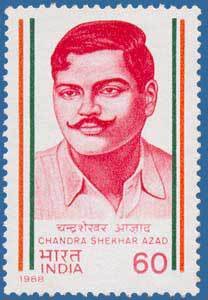 Stamp, Chandra Shekhar Azad, India,  