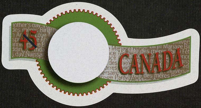 Greeting Stamp.  "Canada" on right