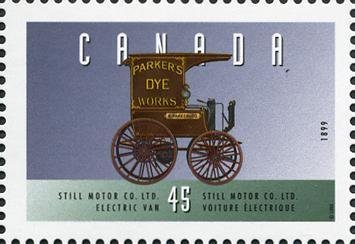 Stamp, Still Motor Co. Ltd., 1899, Electric Van, Canada,  , Vehicles