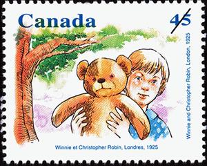 Stamp, Winnie and Christopher Robin, London, 1925, Canada,  , Bears, Disney, Teddy Bears