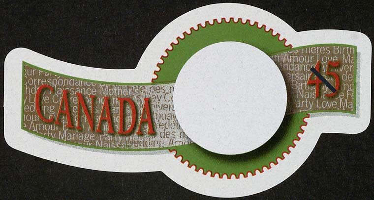 Greeting Stamp.  "Canada" on left