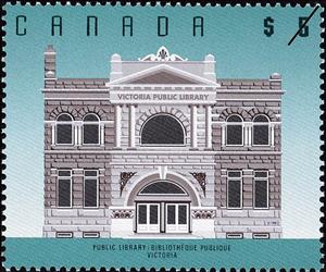 Stamp, Public Library, Victoria, Canada,  , Architecture