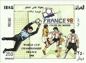 Souvenir Sheet, Goalkeeper, Eiffel Tower, Paris, Iraq,  , Football (Soccer)