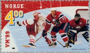 Stamp, WC Ice Hockey, Norway,  , Sport, Skating, Winter Sports, Ice-hockey