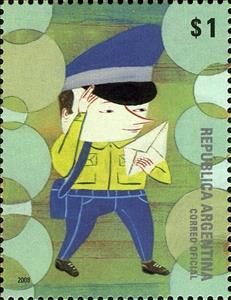 Stamp, Postmen, Argentina,  
