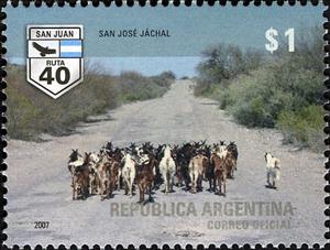 Stamp, San José Jáchal (San Juan), Argentina,  , Tourism