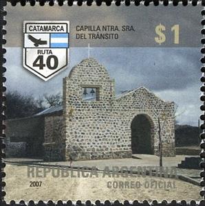 Stamp, Chapel Ntra. Sra. del Tránsito (Catarmarca), Argentina,  , Tourism