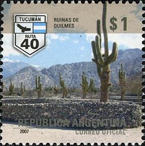 Stamp, Ruins of Quilmes (Tucamán), Argentina,  , Tourism, Cacti