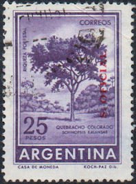 Stamp, Tree, Argentina,  , Trees, Plants (Flora)
