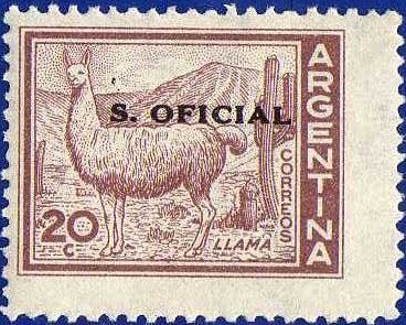Stamp, Llama (Lama glama), Argentina,  , Mammals, Camels, Animals (Fauna)
