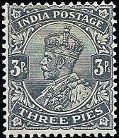 King George V with Indian emperor's crown (wmk mult. Star)