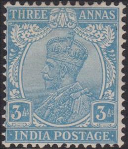 Stamp, King George V with Indian emperor's crown (wmk mult. Star), India,  