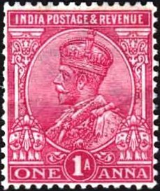 King George V with Indian emperor's crown (wmk Star)