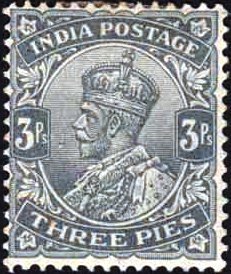 King George V with Indian emperor's crown (wmk Star)