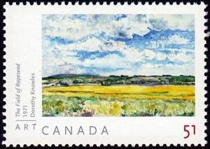 Stamp, The Field of Rapeseed, 1971, Dorothy Knowles, Canada,  
