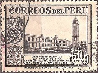 Stamp, San Marcos University at Lima, Peru,  , Universities, Buildings