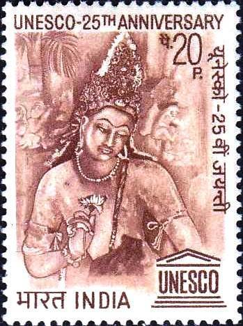 25th Anniv UNESCO - Bodhisatva Padampani from Ajanta