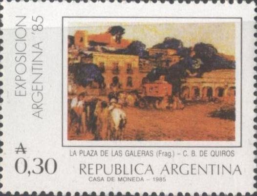 "La plaza de las galeras" Quirós painting