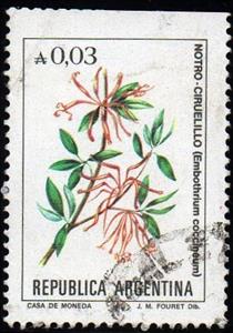 Stamp, Embothrium coccineum, Argentina,  , Flowers