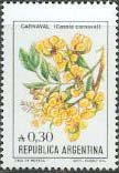 Stamp, Cassia carnaval, Argentina,  , Flowers