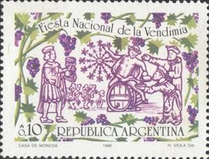 Stamp, Fiesta Nacional de la Vendimia - Mendoza, Argentina,  