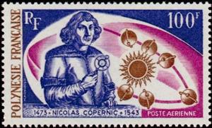 Stamp, 500 ° anniv. of the birth of N. Copernicus, French Polynesia,  , Astronomy