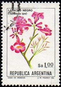 Stamp, Tabebuia Ipe, Argentina,  , Flowers
