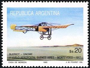 Stamp, Bleriot - Gnome, Argentina,  , Aviation, Aircrafts