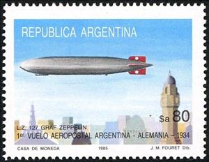 Stamp, L-Z 127 Graf Zeppelin, Argentina,  , Zeppelins