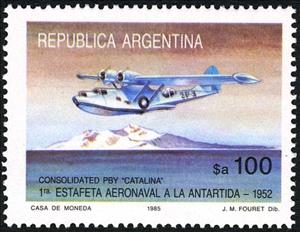 Stamp, Consolidated PBY "Catalina", Argentina,  , Aviation, Aircrafts