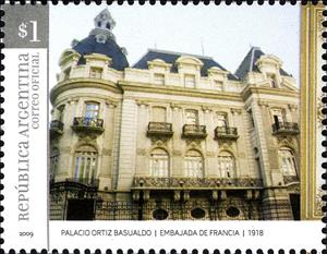 Stamp, Ortiz Basualdo Mansion 1918, Argentina,  , Architecture