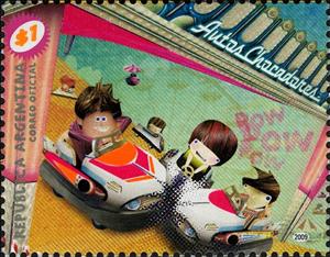 Stamp, Bumper Cars, Argentina,  , Carnival