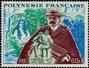 Stamp, 50 ° anniv. Death of Julien Viaud said Pierre Loti (1850-192, French Polynesia,  
