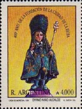 Stamp, 400 years of the founding of La Rioja, Argentina,  