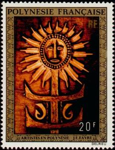 Stamp, Work of Jean-Francois Favre, French Polynesia,  , Art