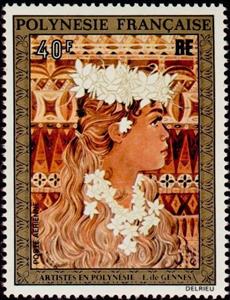Stamp, Work of Eliane de Gennes, French Polynesia,  , Art