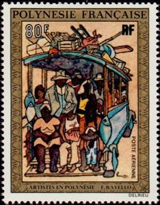 Stamp, Work of Jean-François Ravelot, French Polynesia,  , Art