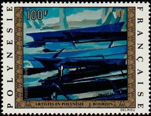 Stamp, Work of Jack Bourdin, French Polynesia,  , Art