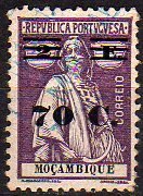 Stamp, Ceres - new Value overprint, Mozambique,  