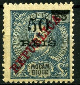 Stamp, King Carlos I. - Lisboa overprint, Mozambique,  