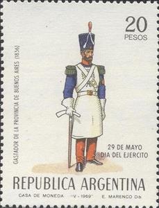 Stamp, Army Day - Uniform, Argentina,  , Uniforms, Army