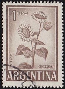Stamp, Sunflower, Argentina,  , Flowers, Sunflowers, Plants (Flora)