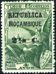 Archangel Gabriel and Ship - on Timor stamp