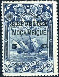 Flagship Sao Gabriel - on Timor stamp