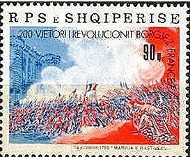 Stamp, Storming of the Bastille, Albania,  
