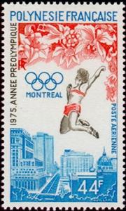 Stamp, Pre-Olympic year. Montreal, French Polynesia,  , Olympic Games