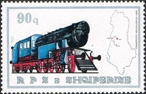 Stamp, Lokomotive, Albania,  , Railways