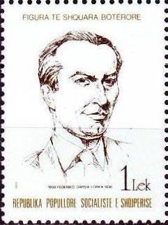 Stamp, Federico Garcia Lorca, Albania,  