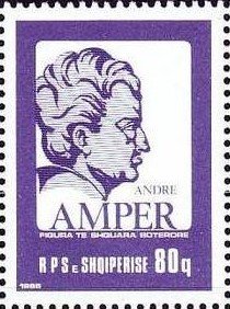 Stamp, André Marie Ampère, Albania,  
