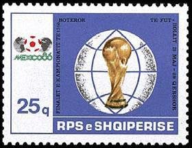 Stamp, Globe and World Cup, Albania,  , Football (Soccer)